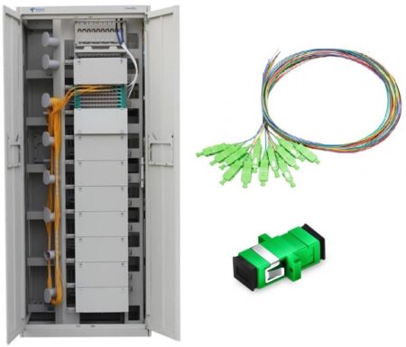Armario de distribución de fibra optica (ODF) 1296 Fusiones + 1296 adaptadores SC/ACP + 1296 Pigtails G657A2