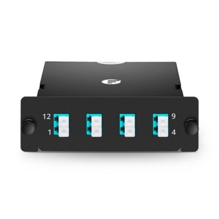 Cassette multimodo FHD 8 fibras MPO – 8 – LC dúplex*4 (40G/100G a 10G/25G)_ OM3