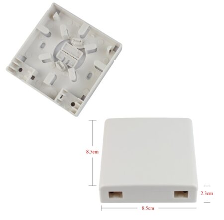 Kit Roseta optica 2 puertos simple + Adaptador tapón negro con soporte H/H – SC/APC + Pigtail G657A2 SC/APC 1,5m – ø 0,9mm | Amarillo + Latiguillo G657A2 con conector SC/APC – SC/APC 2m – ø 2mm | Amarillo + Protector de empalme 45mm + Etiqueta identificat