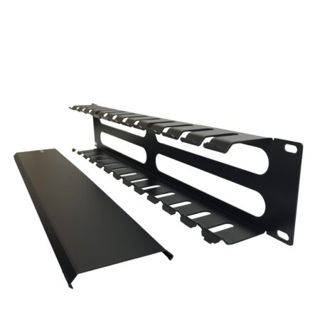 Organizador de cables horizontal 1U | Con tapa