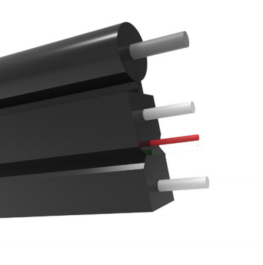 Bobina Acometida exterior 1 fibra G657A2 aérea con refuerzo de acero + Aramida 1000m – plano | Negro