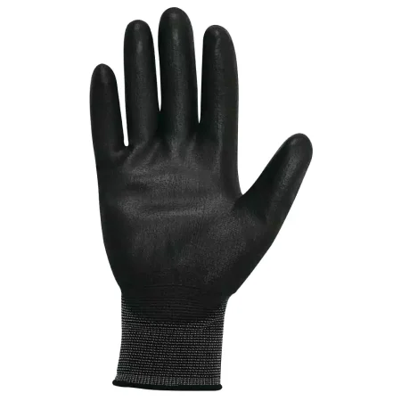 Guantes nylon con palma de poliuretano T-10|Negro (10 pares)