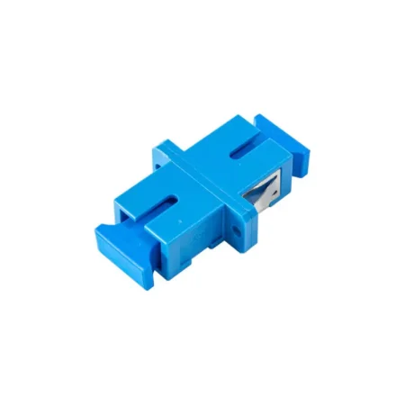 Adaptador con soporte (hembra – hembra) SC/UPC_Tapón Azul o Negro