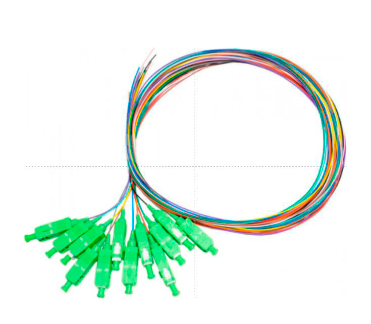 Pigtail G657A2 con conector SC/APC 2m - ø 0,9mm (12 uds.) | Colores