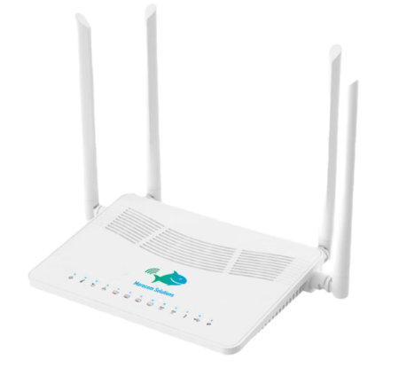 ONT – Router Mod. Merocom M-G4PW6 (4*GE+1POTS+USB+DUAL – Frecuency)_WiFi 6