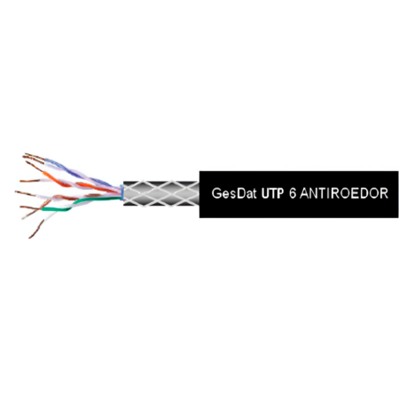 Cable Cat6 U/UTP rígido para exterior blindado | Negro